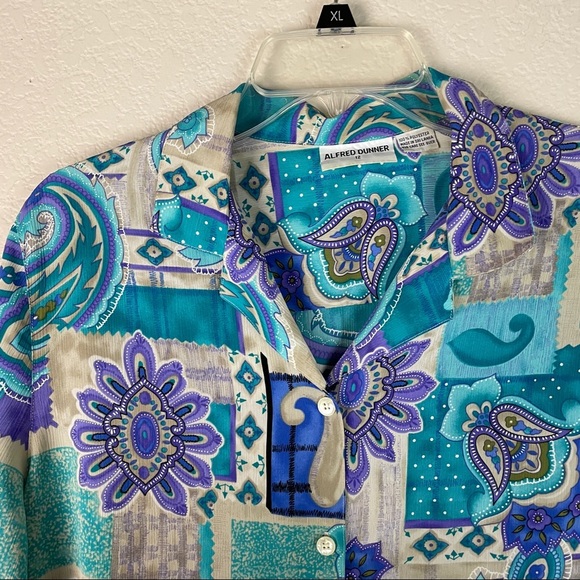Alfred Dunner Vintage Button Up Shirt Size 12 - Picture 3 of 6